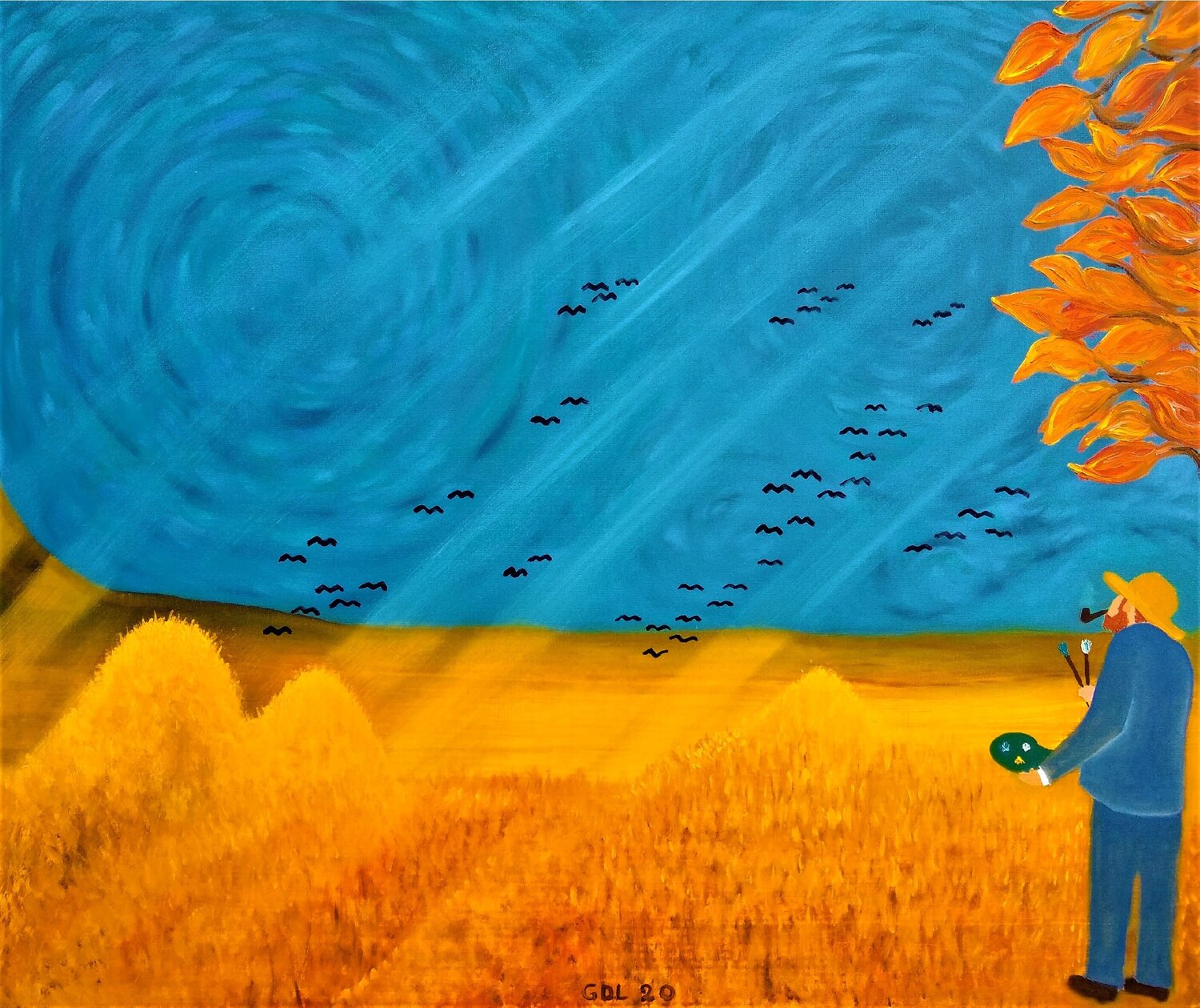Homenaje a Vincent II Gustavo de Leon Original painting for sale