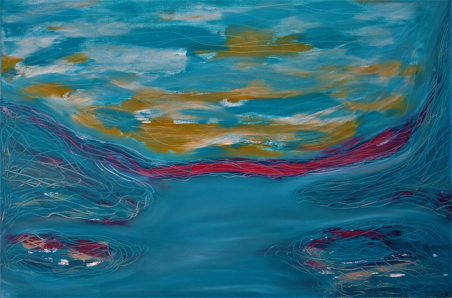 Sobrevuelo nordico Gustavo de Leon Original painting for sale