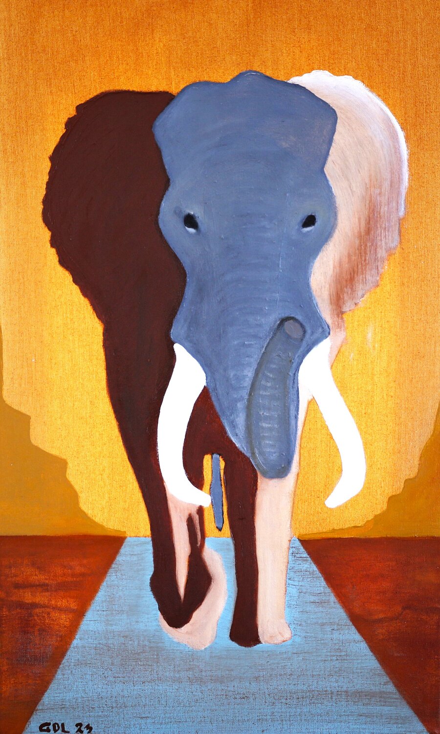 Elefante Gustavo de Leon Originalgemälde zu verkaufen
