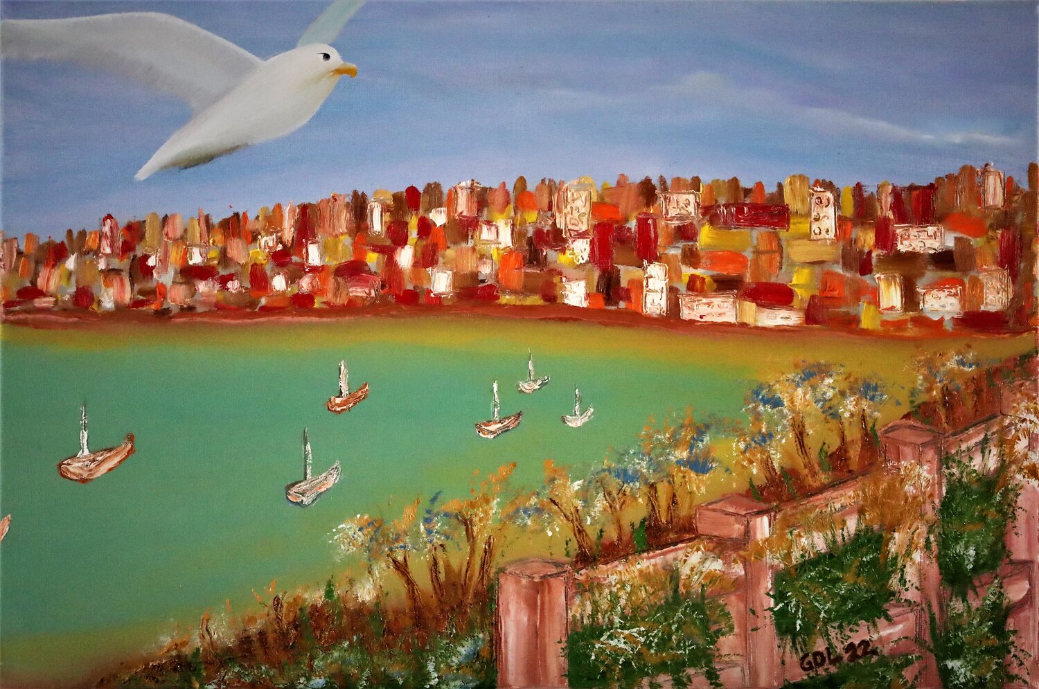 Ria de Aldan-Vigo Gustavo de Leon Original painting for sale