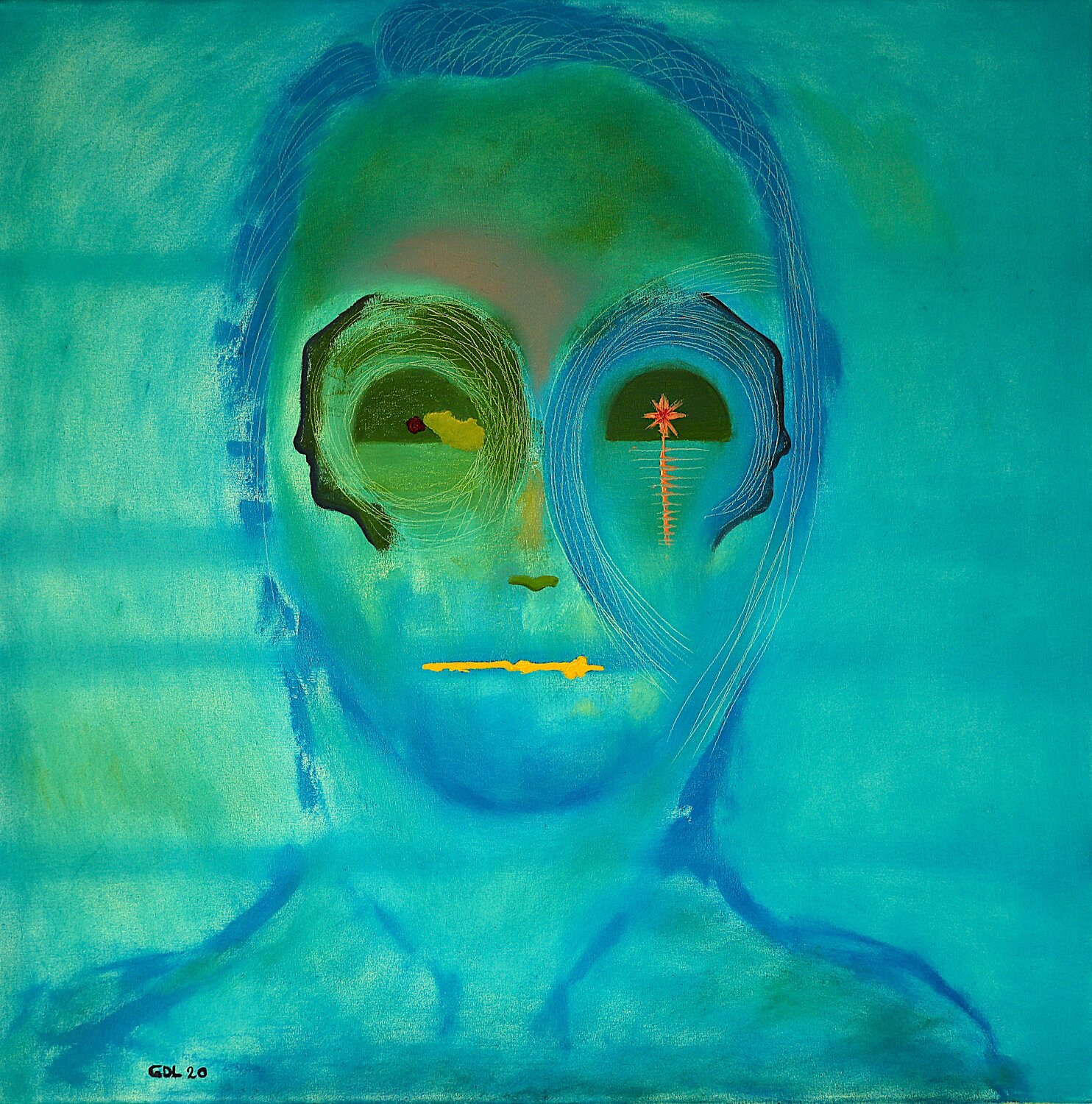 Homo virtualis Gustavo de Leon Original painting for sale