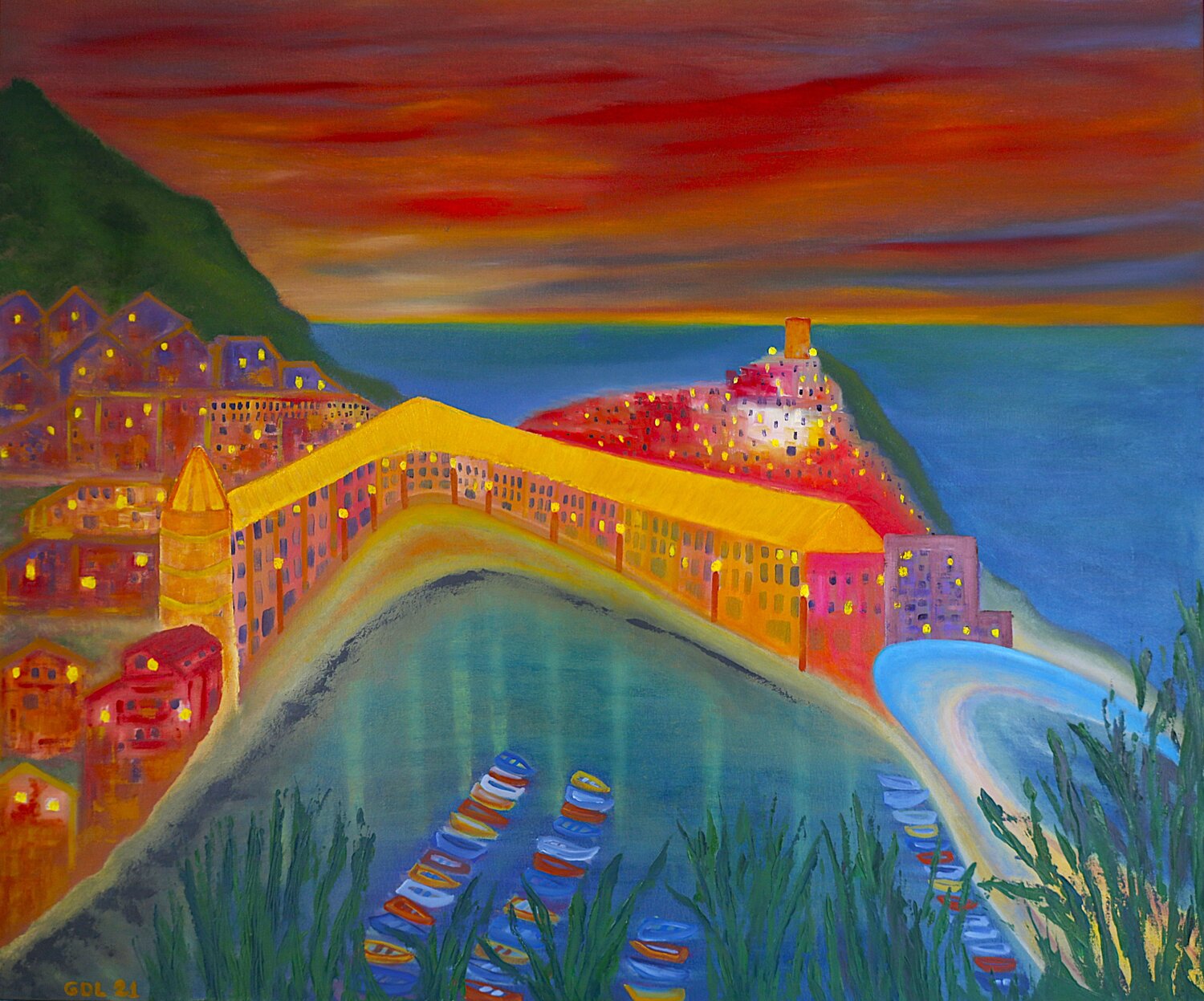 Liguria Gustavo de Leon Original painting for sale