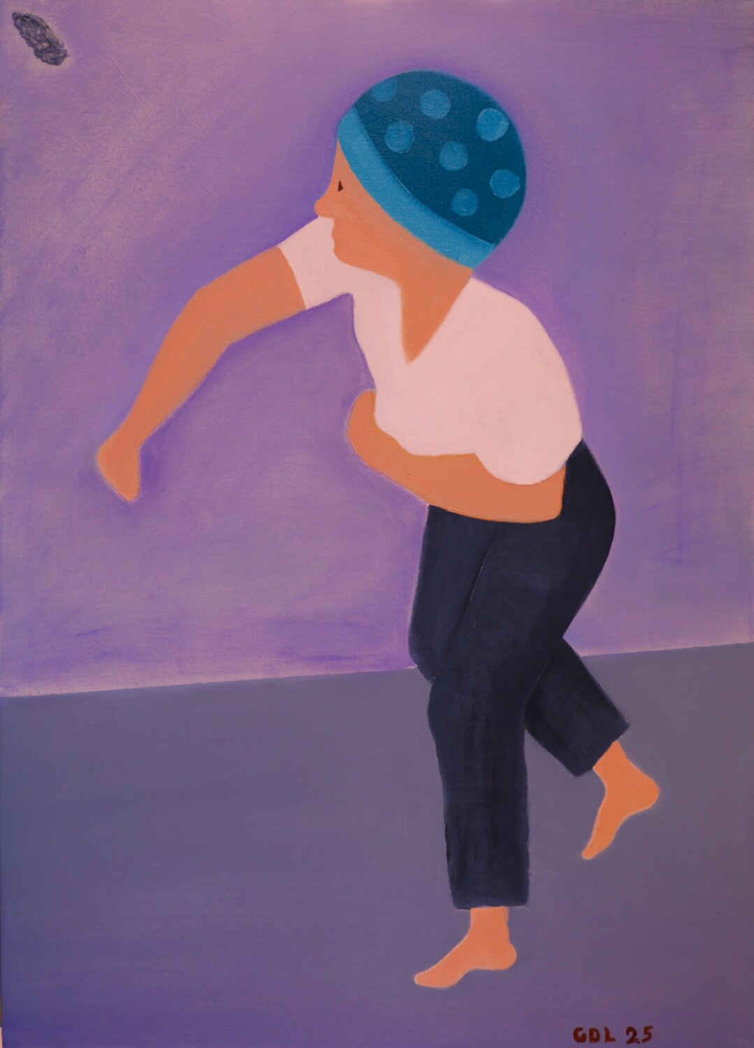 Tirando piedras a la luna - Resiliencia Gustavo de Leon Original painting for sale