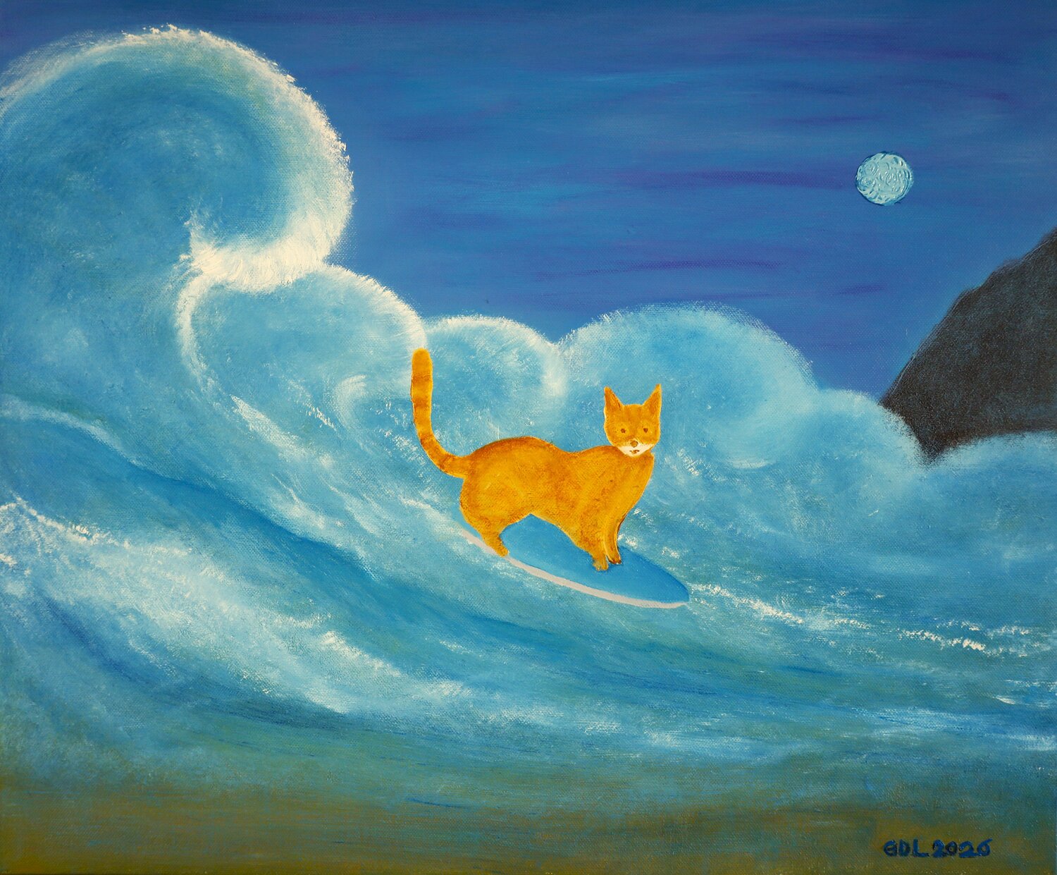 Simba - El resiliente Gustavo de Leon Original painting for sale