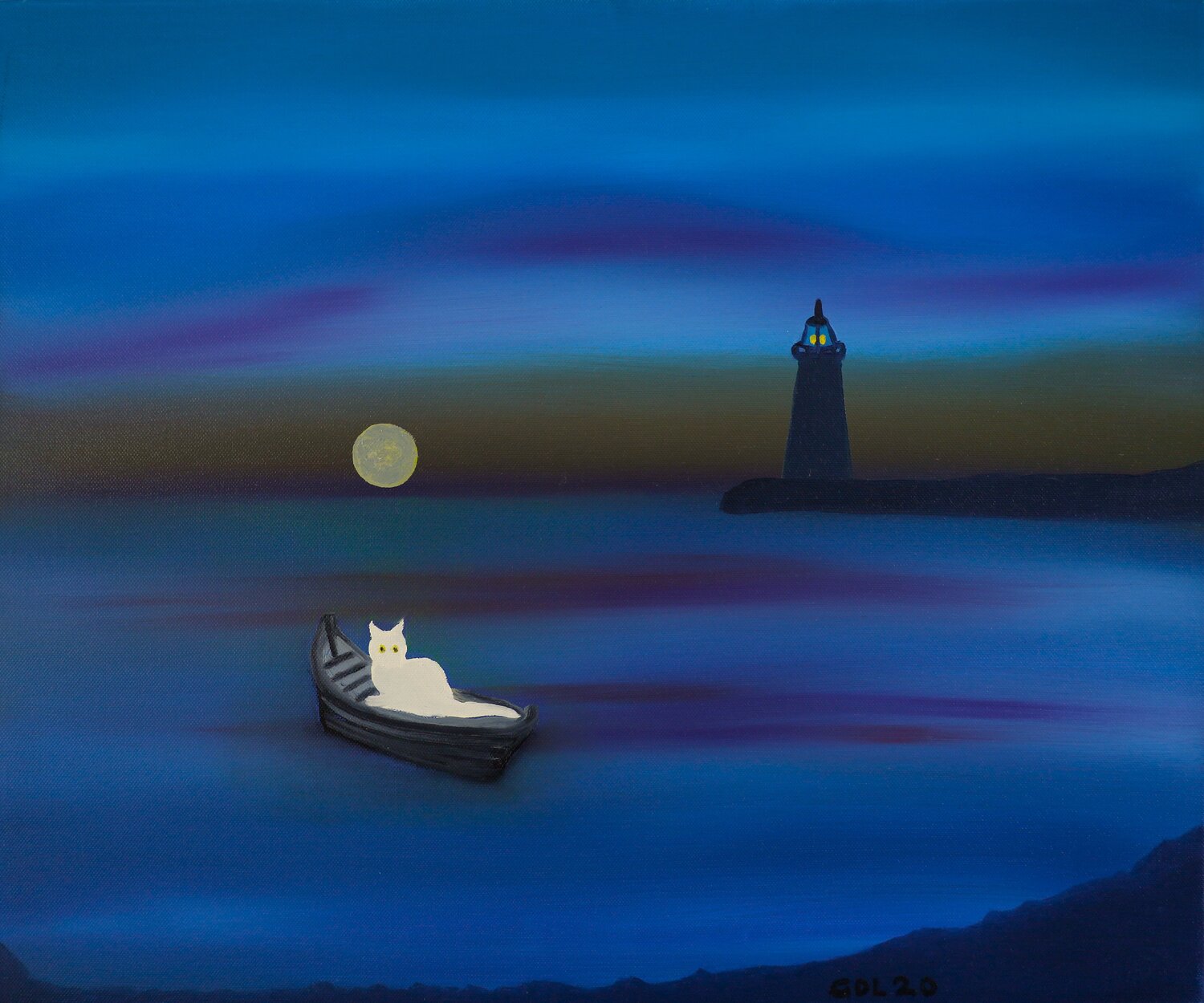 Bianca y el faro Gustavo de Leon Original painting for sale