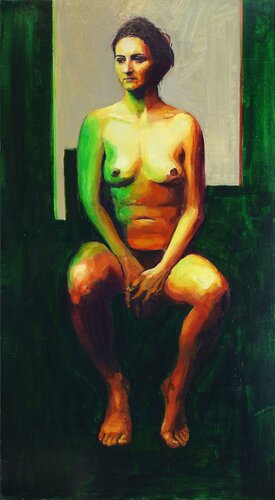 Nude Red Green by Zoja Golubeva, Painting for Sale on Select