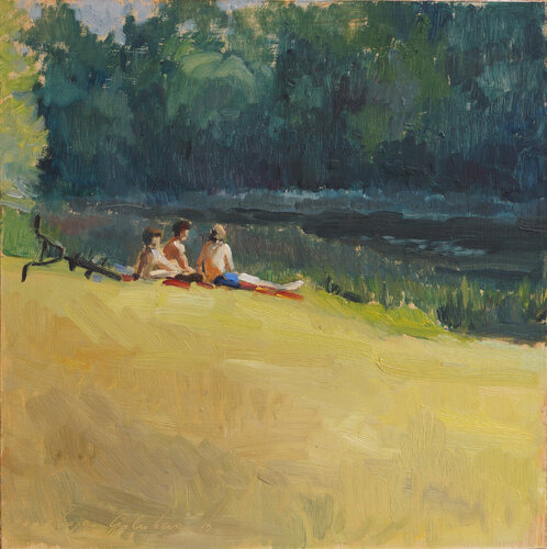 By the river. Kuldiga by Zoja Golubeva, Painting for Sale on Select