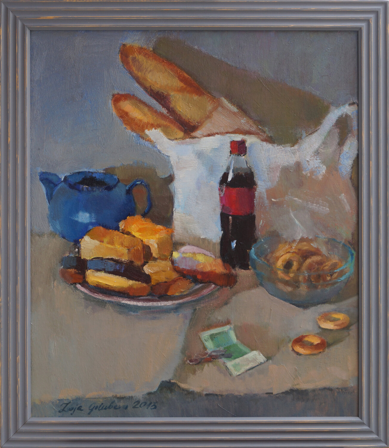 Still Life with donuts Zoja Golubeva Original painting for sale
