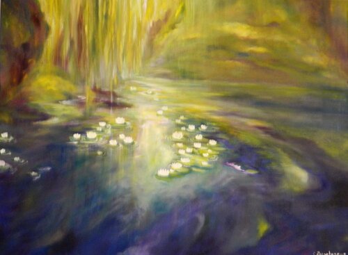 Ode aux nénuphars by Christine desplanque, Painting for Sale on Select
