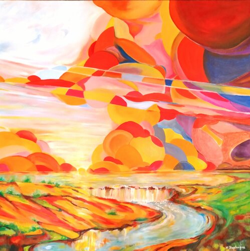 Paysage d'Occitanie 2 by Christine desplanque, Painting for Sale on Select