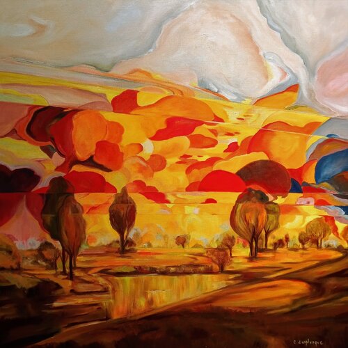 Paysage d'Ici 1 by Christine desplanque, Painting for Sale on Select