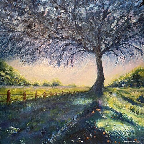 L arbre bleu by Christine desplanque, Painting for Sale on Select