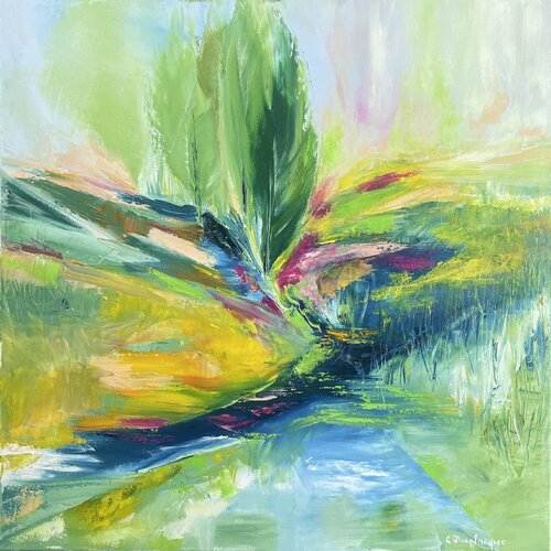 Les trois arbres. by Christine desplanque, Painting for Sale on Select