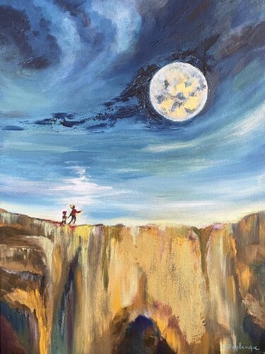 Au clair de lune by Christine desplanque, Painting for Sale on Select