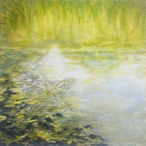 Reflets jaunes by Christine desplanque, Painting for Sale on Select
