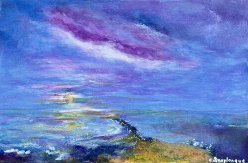 Aube violette by Christine desplanque, Painting for Sale on Select