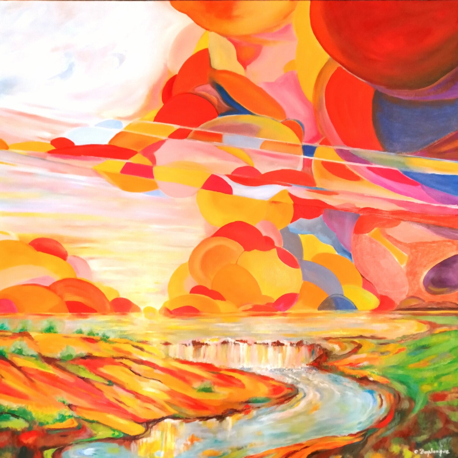 Paysage d'Occitanie 2 Christine desplanque Original painting for sale