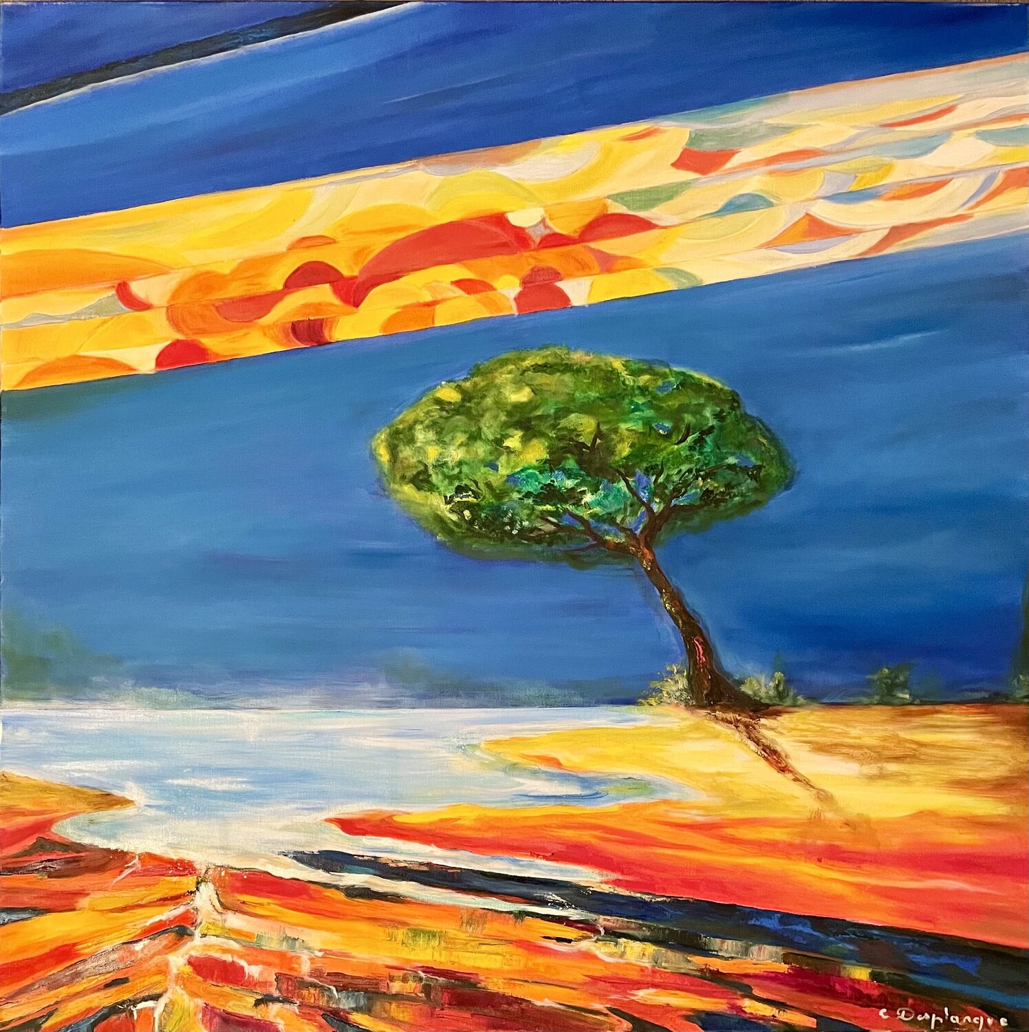 Paysage d'Occitanie 4 Christine desplanque Original painting for sale