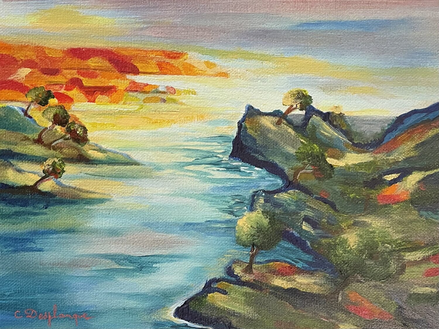 Côtes du Sud Christine desplanque Original painting for sale