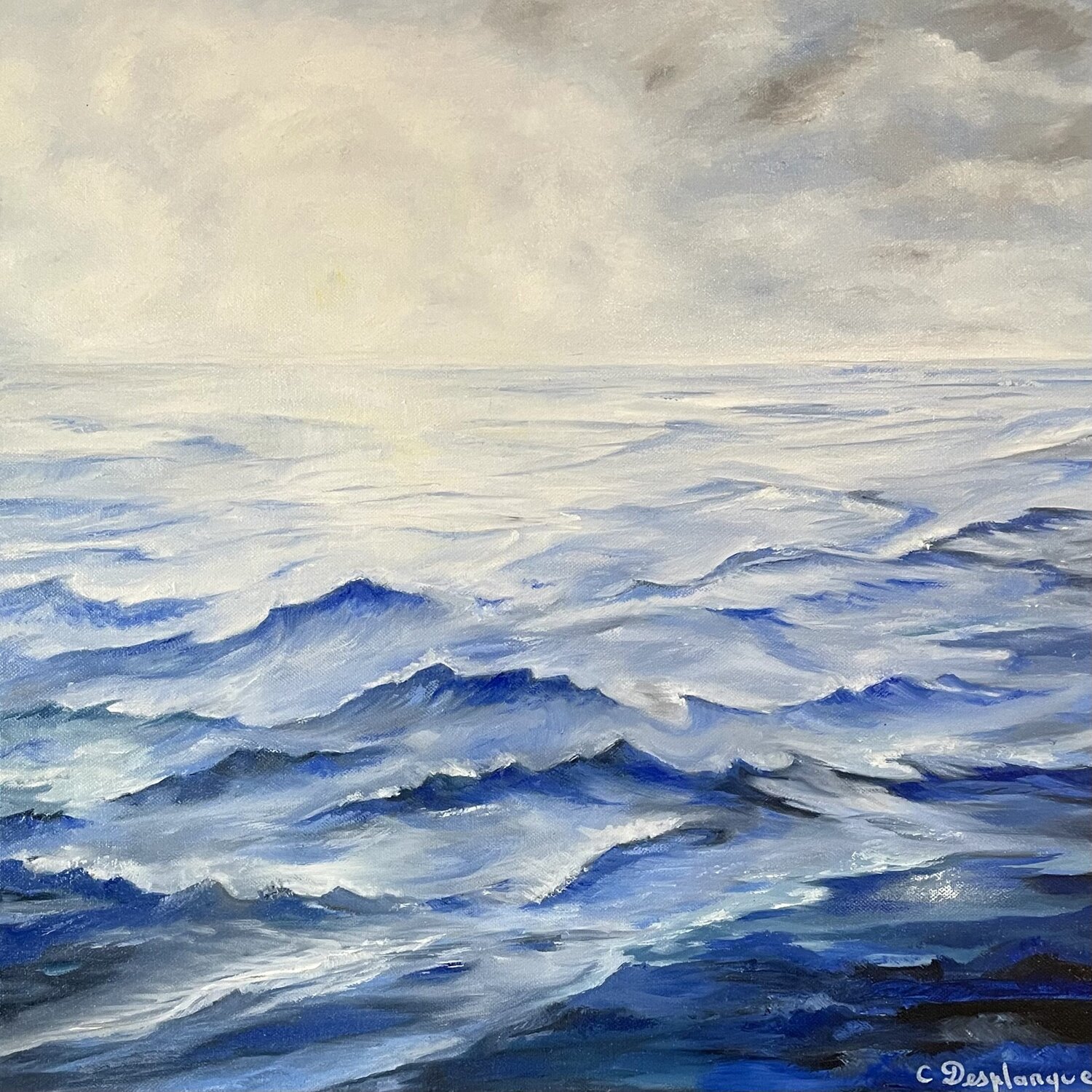 Mer calme Christine desplanque Original painting for sale