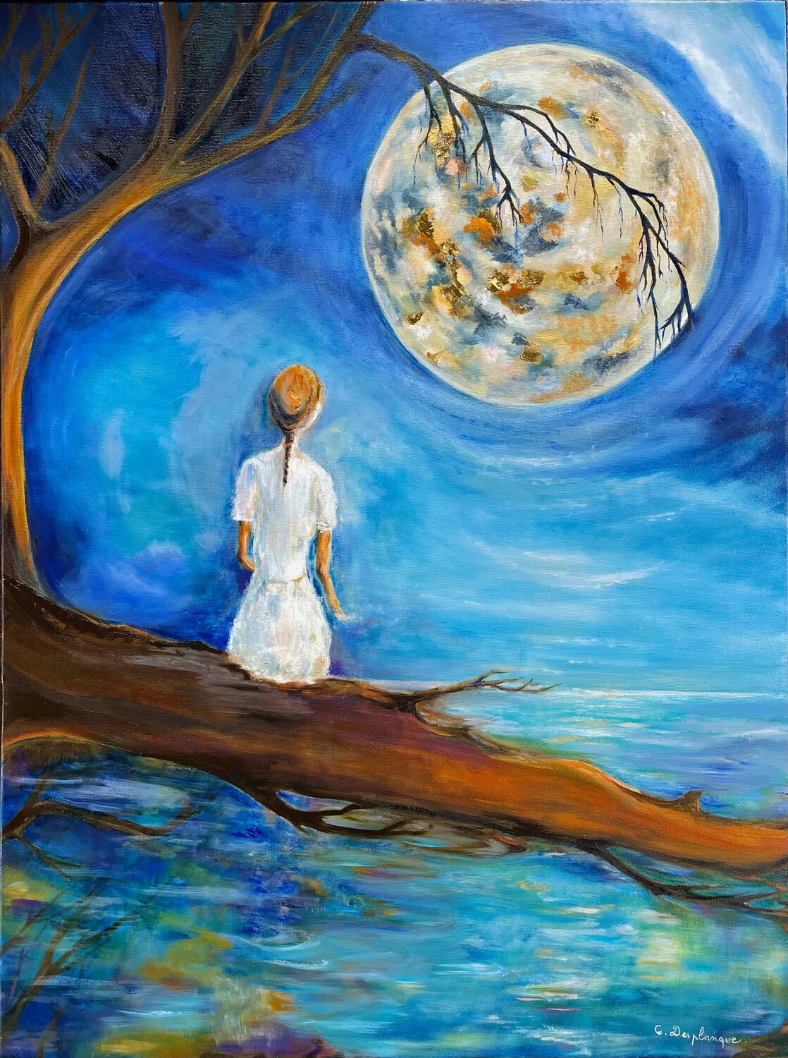 Être dans l immensité Christine desplanque Original painting for sale