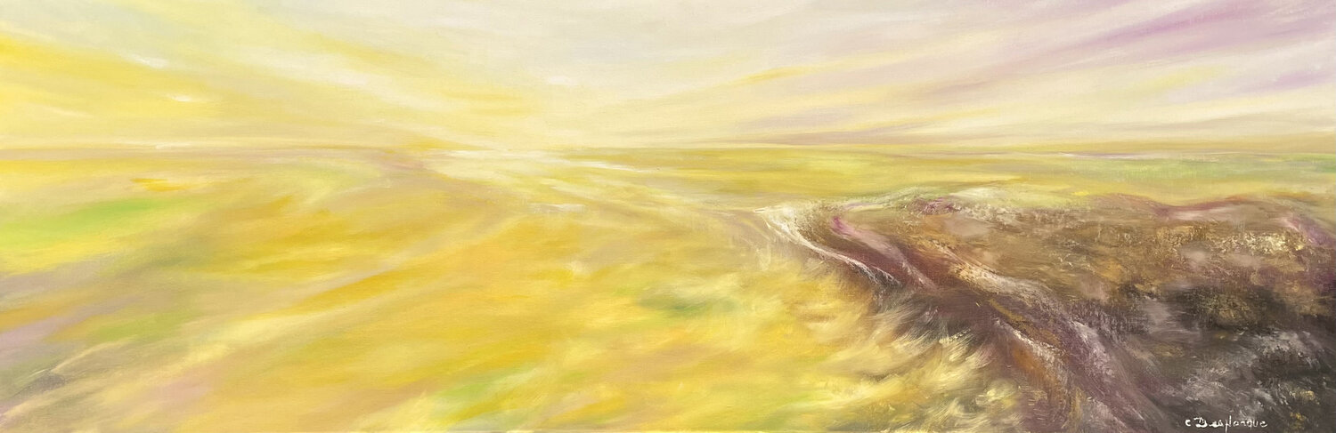 Mer jaune Christine desplanque Original painting for sale