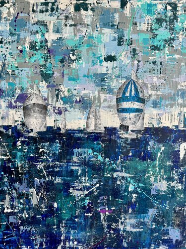 Blue Ship by Florian Arendt, Painting for Sale on Select