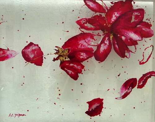 Fleur rouge (naissance) by Jean-Jacques Pigeon, Painting for Sale on Select