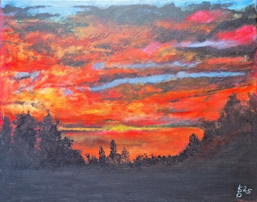 Sonnenaufgang über den Vogesen by Bernd Stephanny, Painting for Sale on Select