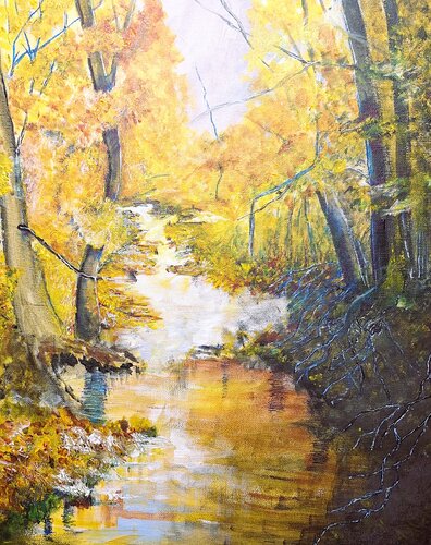 Herbstwald by Bernd Stephanny, Painting for Sale on Select
