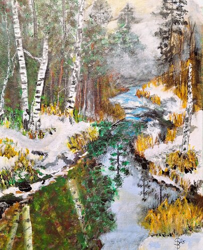 Bach im Nebel by Bernd Stephanny, Painting for Sale on Select