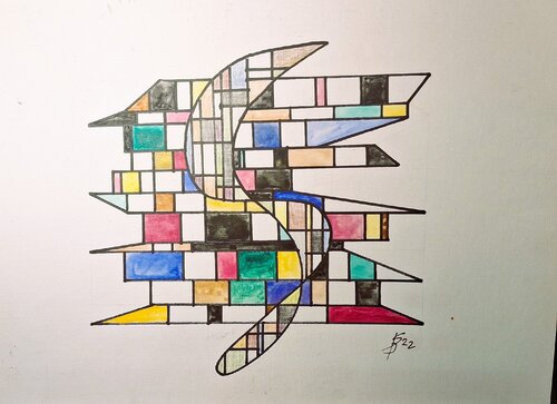 Im Stil von Piet Mondrian by Bernd Stephanny, Painting for Sale on Select