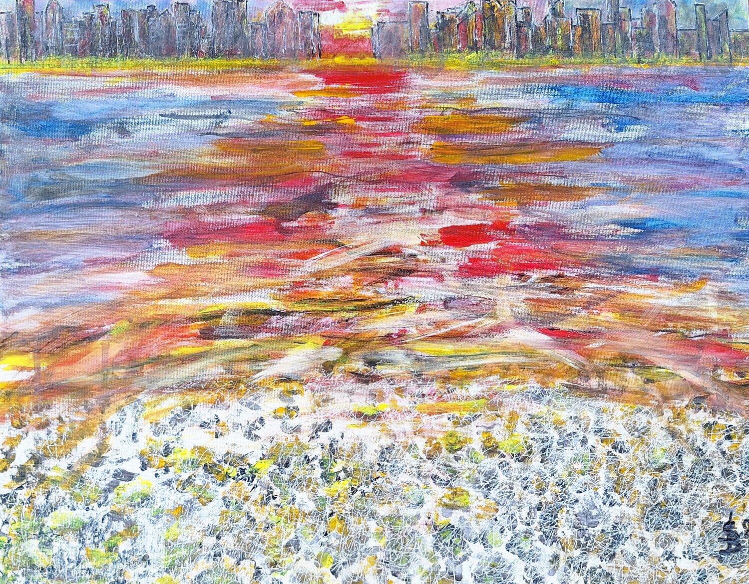 Skyline Bernd Stephanny Original painting for sale