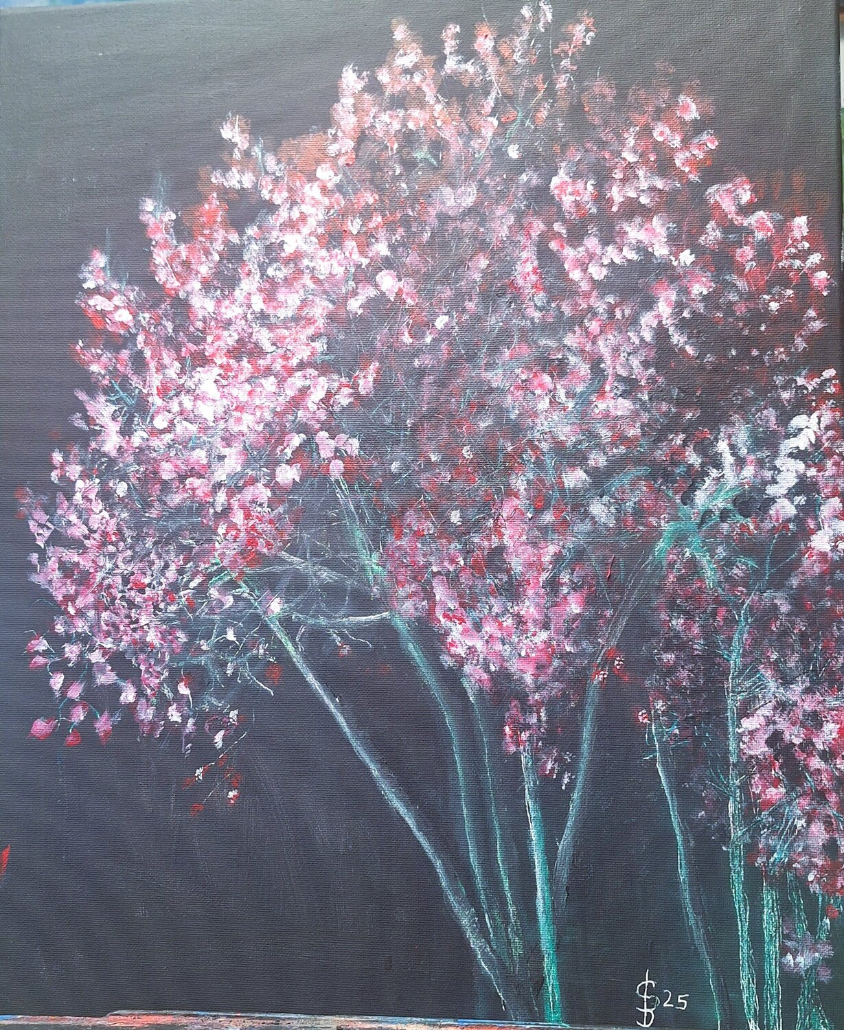 Baum bei Nacht Bernd Stephanny Original painting for sale