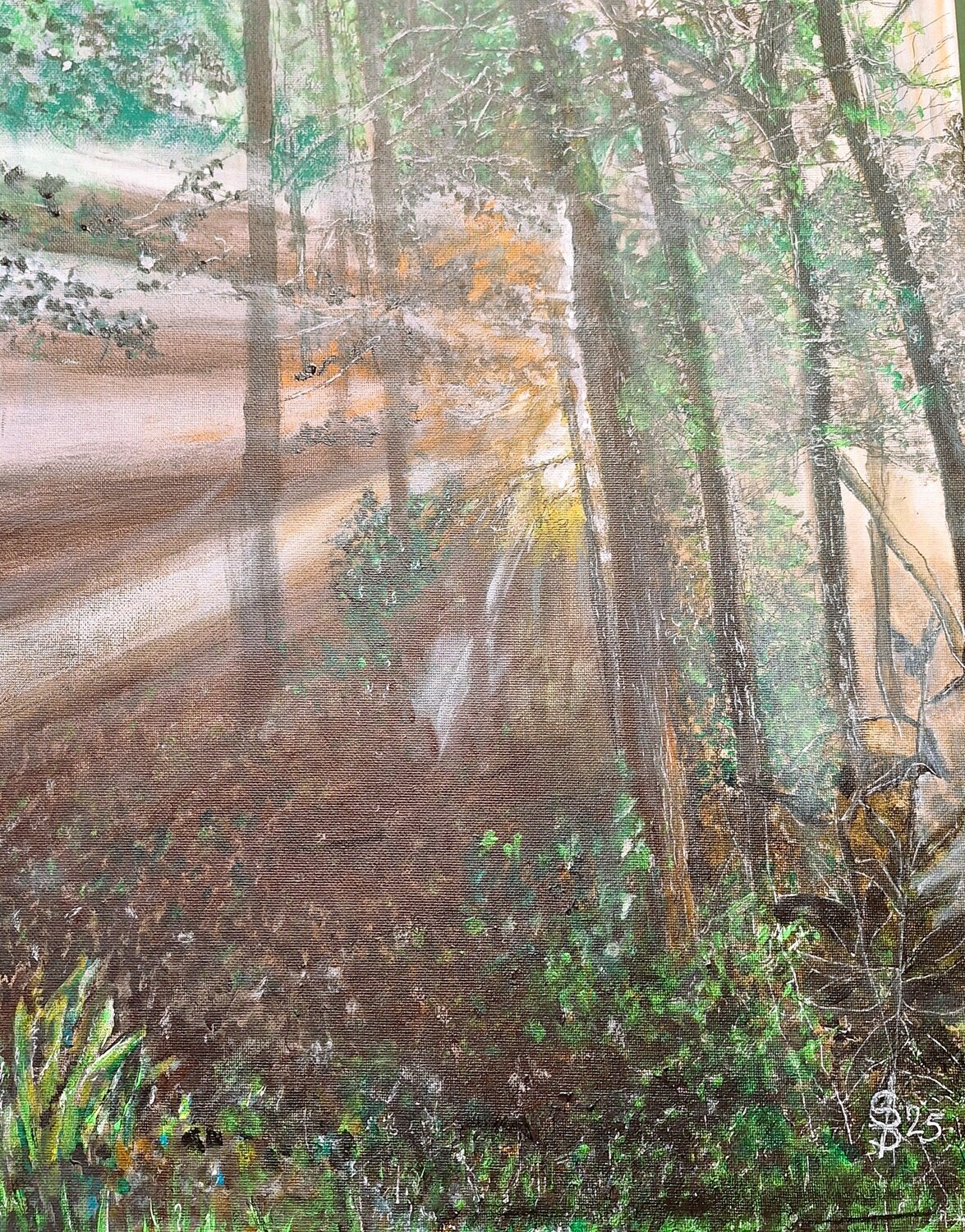 I, Wald bei Sonneneinfall Bernd Stephanny Original painting for sale