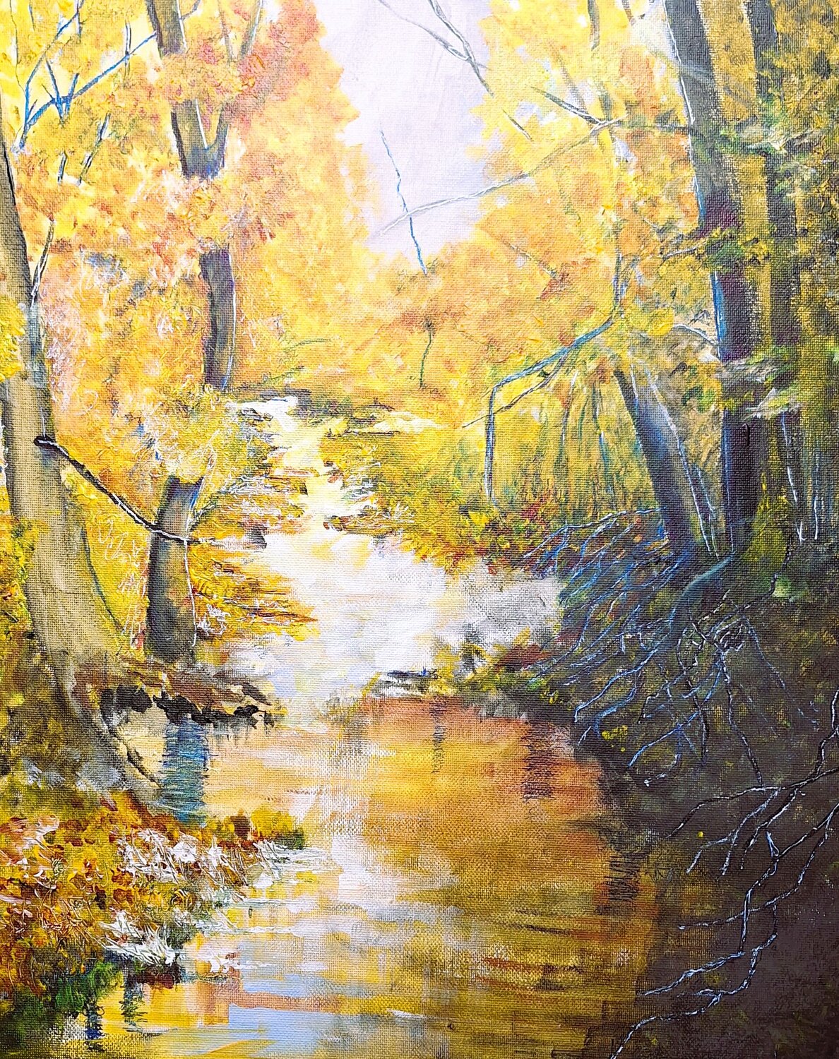 Herbstwald Bernd Stephanny Original painting for sale