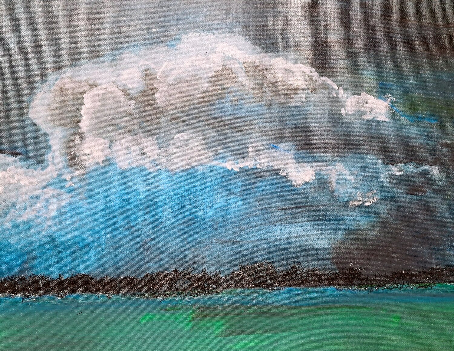Wolke über dem See Bernd Stephanny Original painting for sale