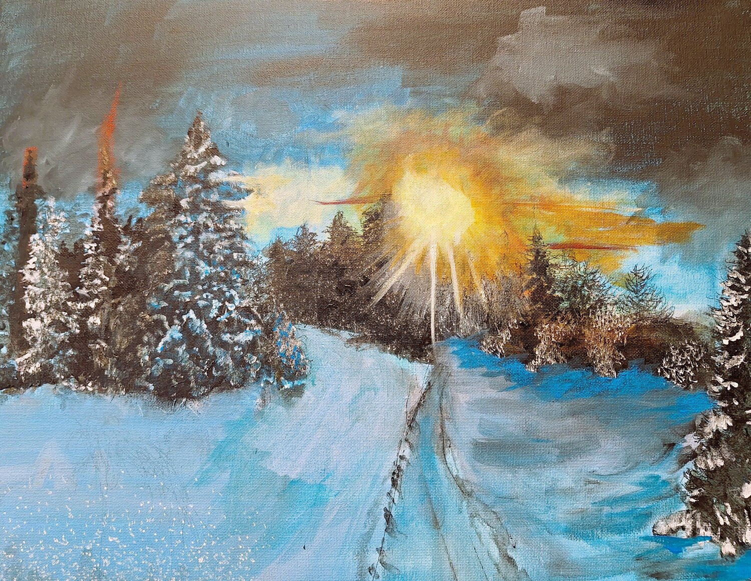 Winter im  Schwarzwald Bernd Stephanny Original painting for sale