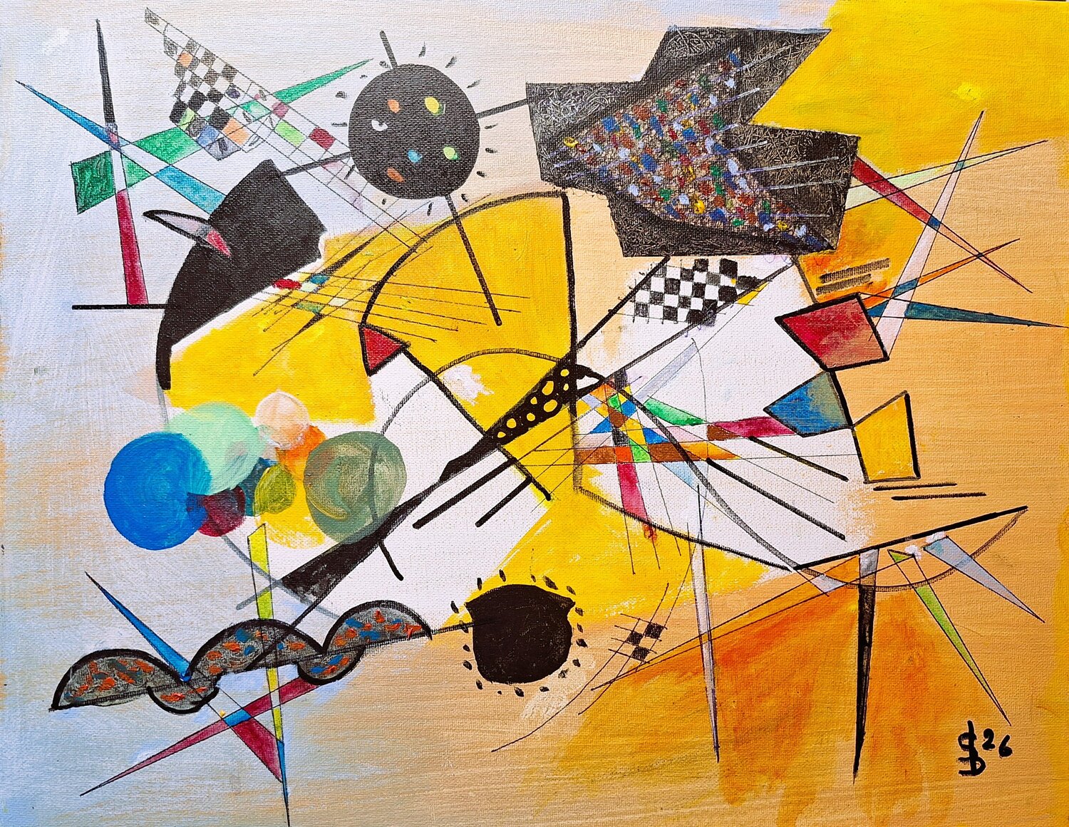 Hommage an Wassily Kandinsky Bernd Stephanny Original painting for sale