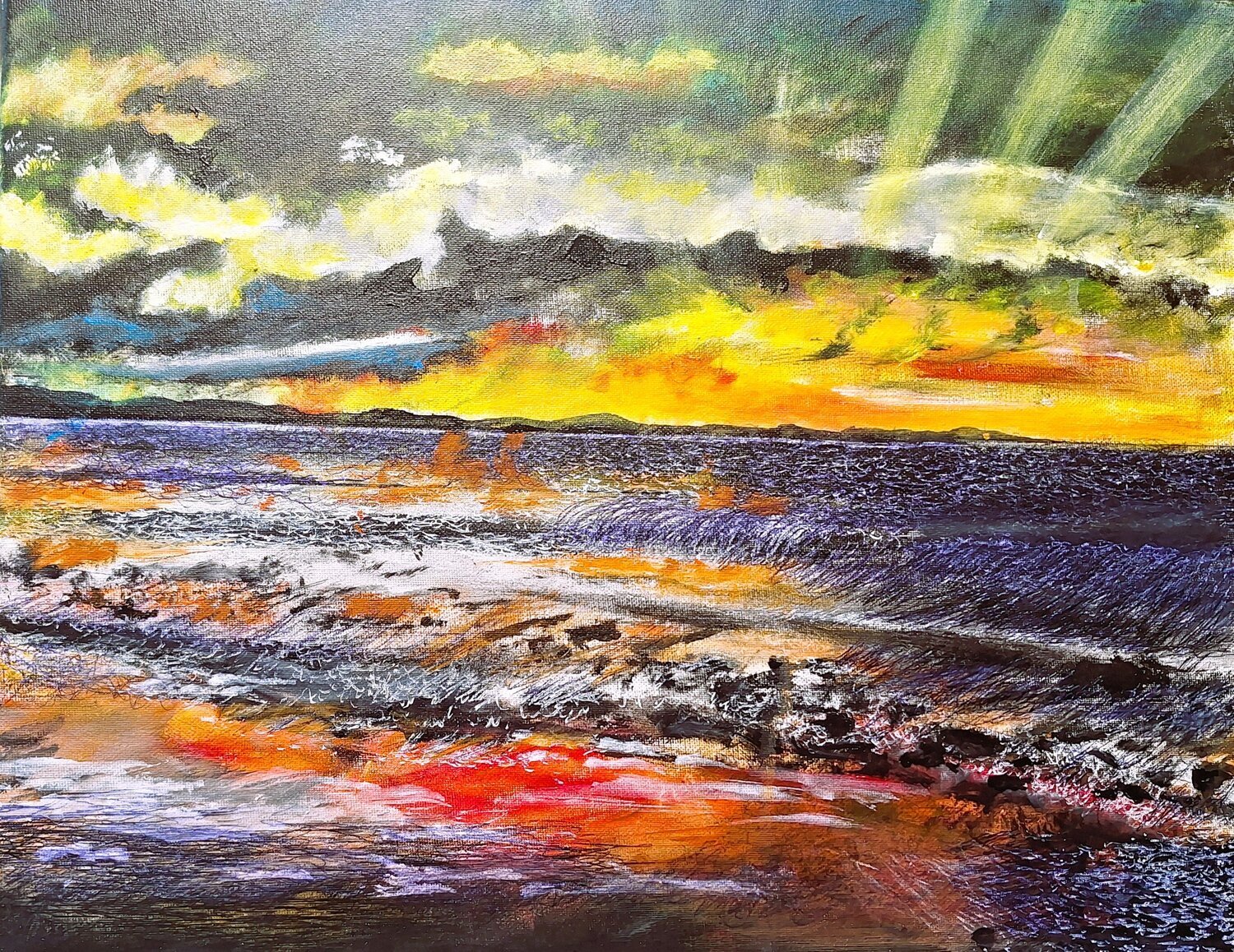 Sonnenaufgang in der Bucht von Cannes Bernd Stephanny Original painting for sale