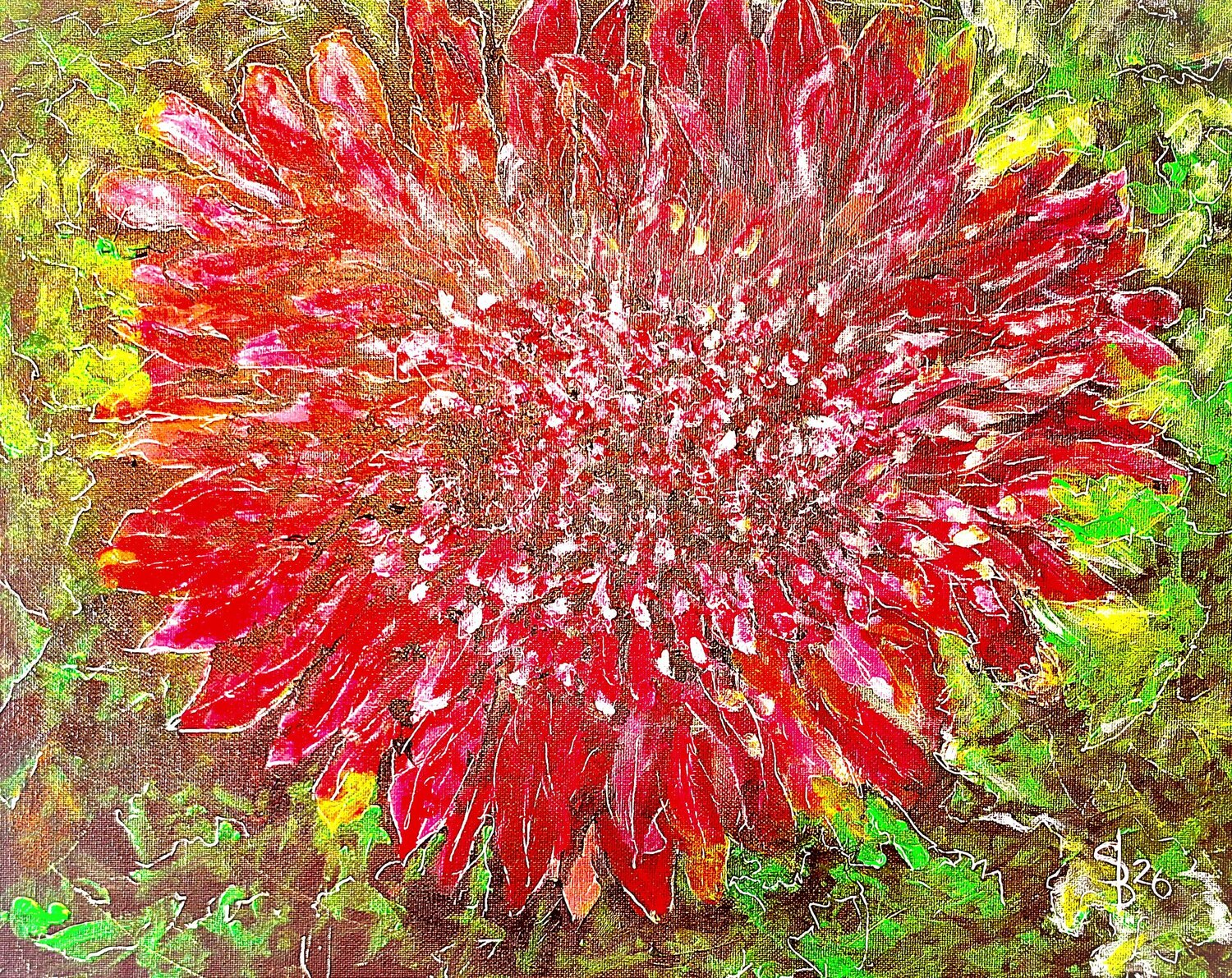 Chrysanthemenblüte Bernd Stephanny Original painting for sale