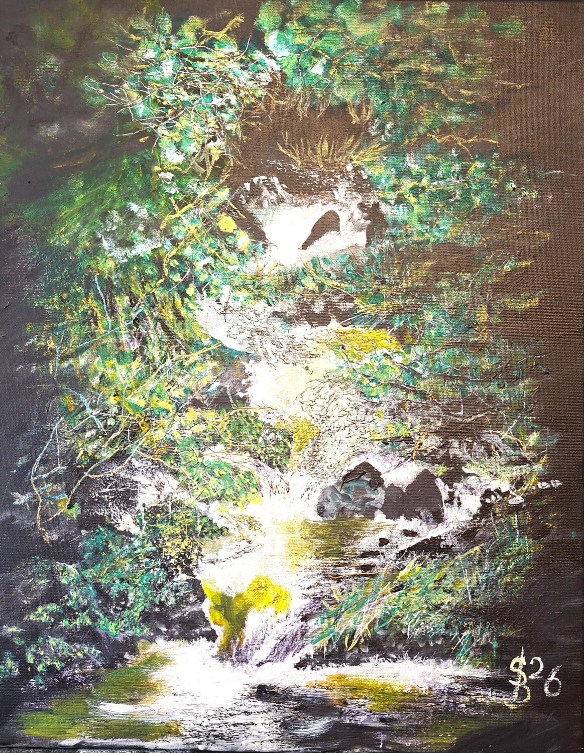 Wasserdall im Schwarzwald Bernd Stephanny Original painting for sale