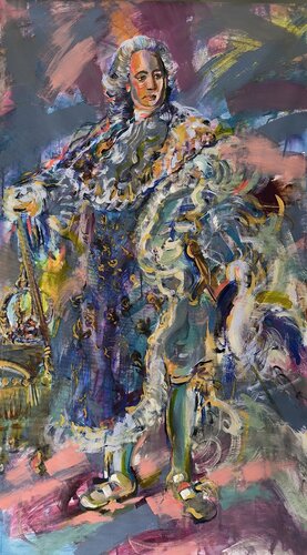 Louis XV in a Storm of Silk by Antigoni Tziora, Painting for Sale on Select
