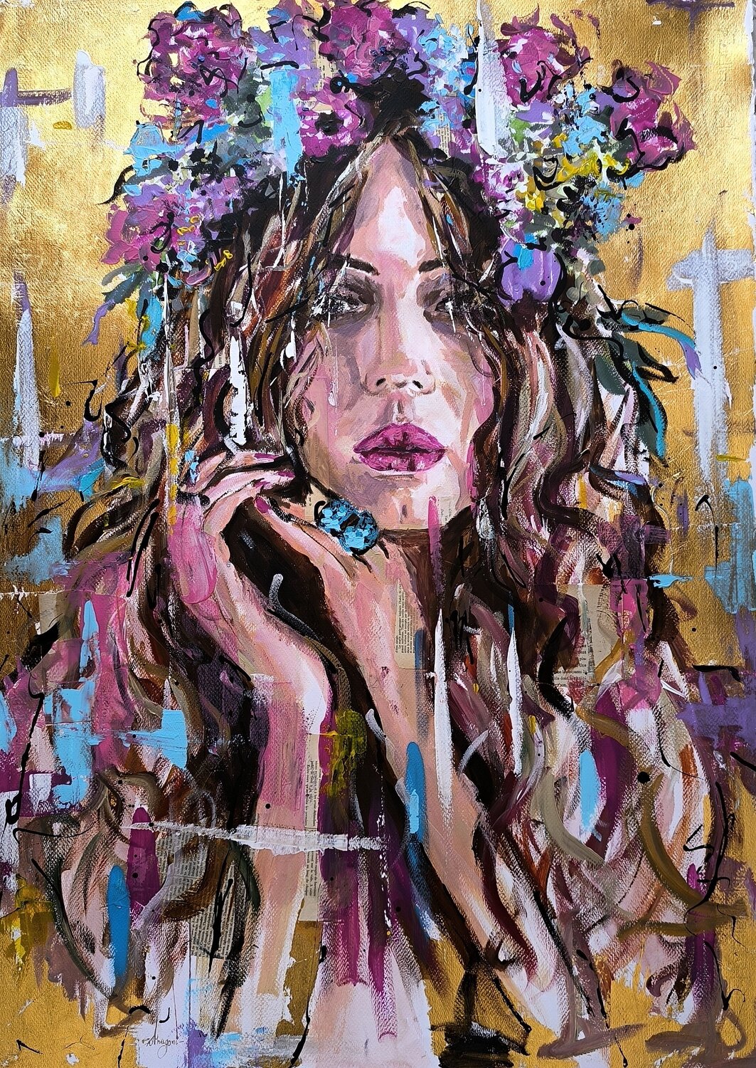 Blue Ring Antigoni Tziora Original painting for sale