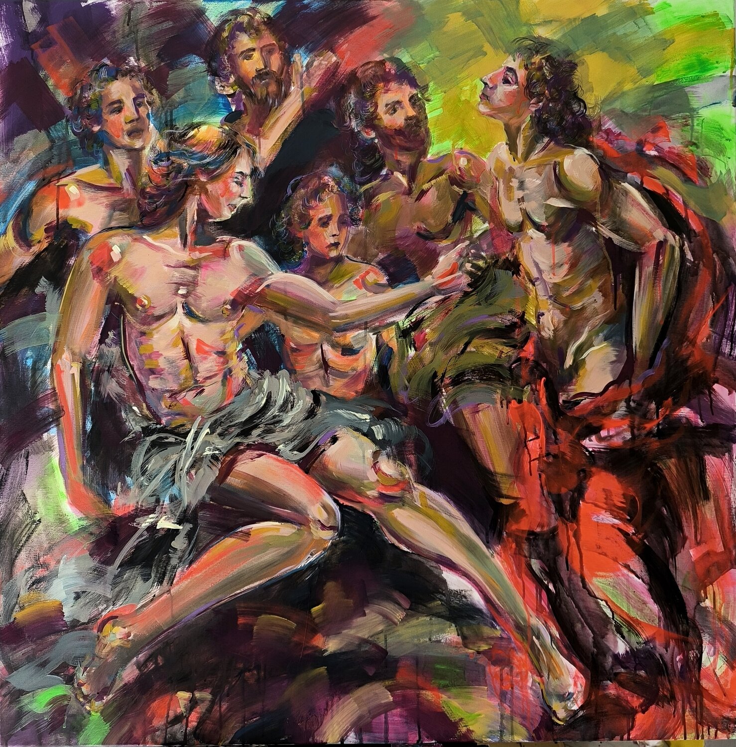 Theatrical Chiaroscuro Antigoni Tziora Original painting for sale