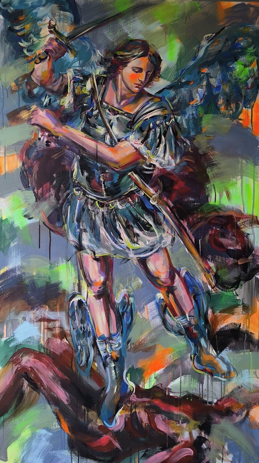 Archangel Michael Antigoni Tziora Original painting for sale