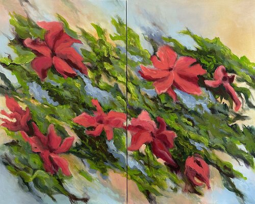Diptych Petunia by Iryna Bondar, Painting for Sale on Select