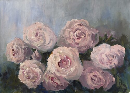Roses from the Mist by Iryna Bondar, Painting for Sale on Select