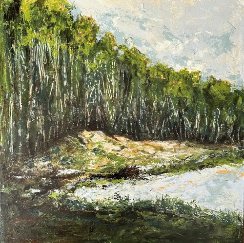 Summer Birch Grove by Iryna Bondar, Painting for Sale on Select