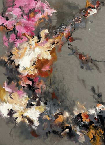 Diptych Twilight Bloom, panel 1 by Iryna Bondar, Painting for Sale on Select